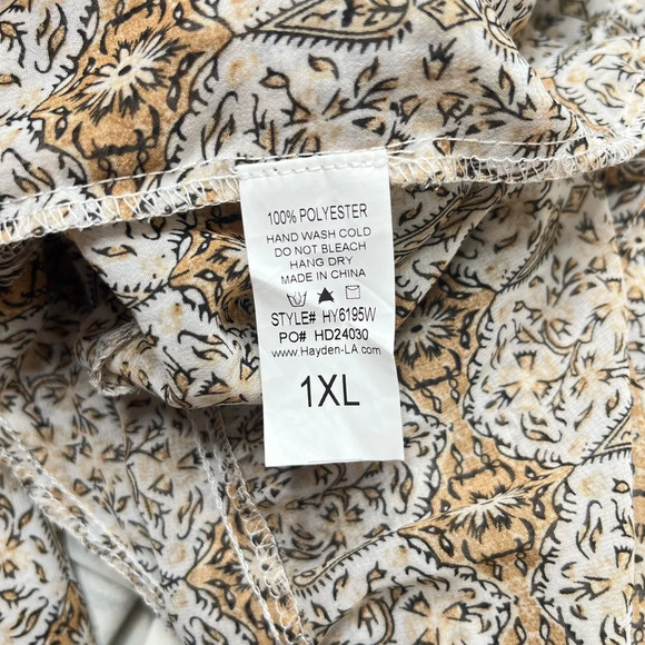 Hayden Brown Empire Waist Sundress with Bishop Sleeves Size 1XL - Picture 9 of 9